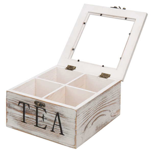 MyGift 4Slot Tea Bag Storage Chest with Clear Lid & Reviews Wayfair
